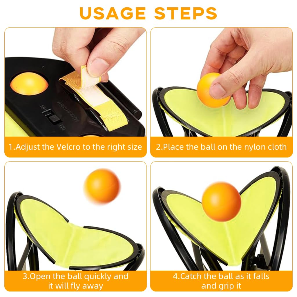 Proberos® Throw and Catch Ball Game Set with 2 Mitts and 4 Balls Kids Adults Fun Ball Catcher Paddles Set Throw and Catch Game Backyard Game Set Family Game Party Game Prop Gift for Kids
