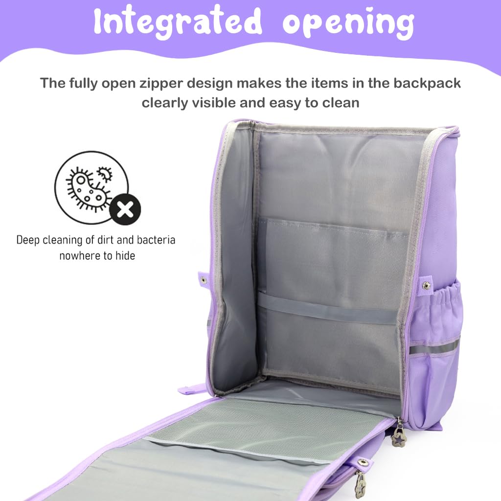 PALAY School Backpack for Girls Cartoon Unicorn School Backpack for Girls Double Layer Waterproof Primary Students Backpack Burden-relief School Backpack for Girls 6-8 Years Old Birthday Gift