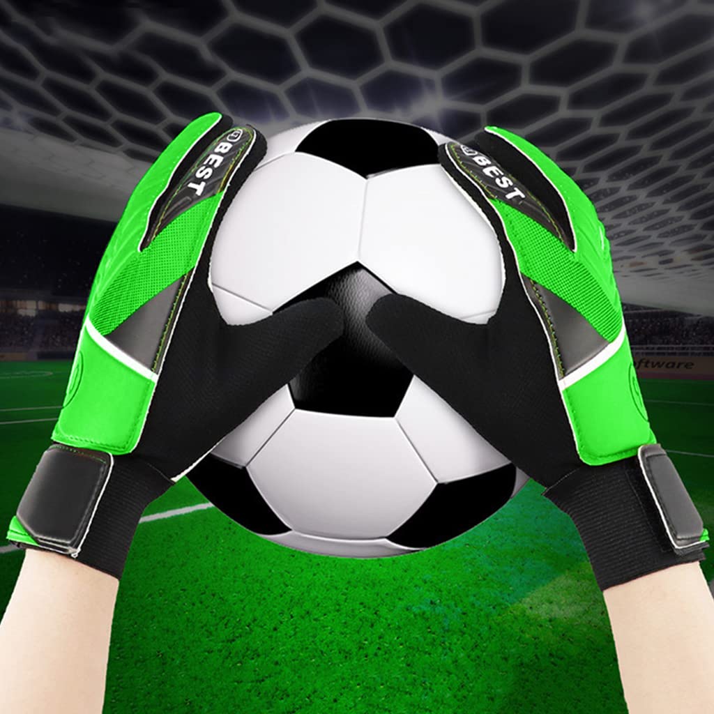 Proberos Goalkeeper Gloves for Football for Kids Teenagers, Practice Goalkeeper Synthetic Gloves, Give Splendid Protection and Comfort, Strong Grip Shockproof Non-Slip Goalkeeper Gloves for Youth(6#)