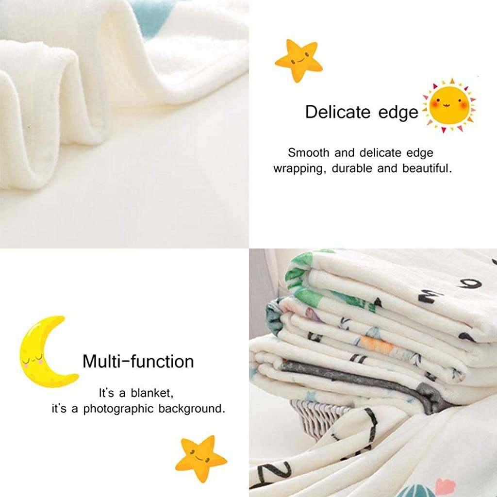 SNOWIE SOFT 70x100cm Milestone Blanket for Baby, Light and Thin Flannel Blanket Background for Baby New Born Blanket Photoshoot Props