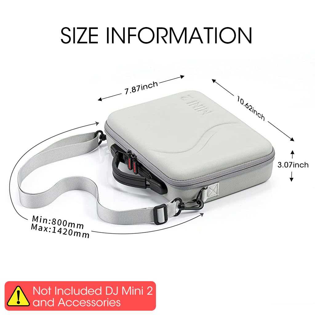 ZORBES Carrying Case for DJI Mini 2, Portable Compact Storage Bag Hard Case Set with Strap Storage Travel Case Compatible with DJI Mini 2 Pro and Drone Controller, Case Only Not Include DJI Product