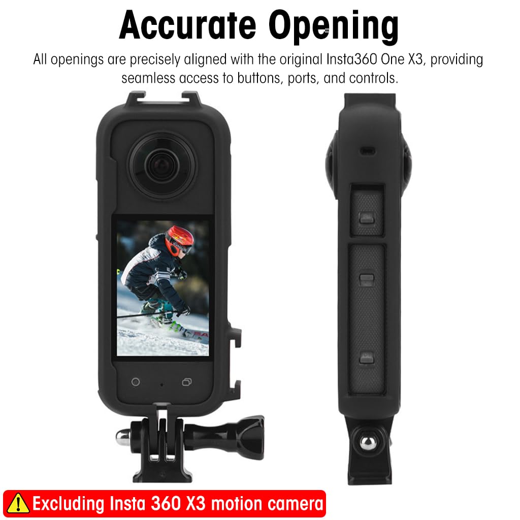 ZORBES Frame Case for Insta360 One X3 Anti-Scratch Plastic Housing for Insta360 One X3 Protective Frame Case with Cold Shoe Interface Insta360 One X3 Accessories, No Insta360 One X3