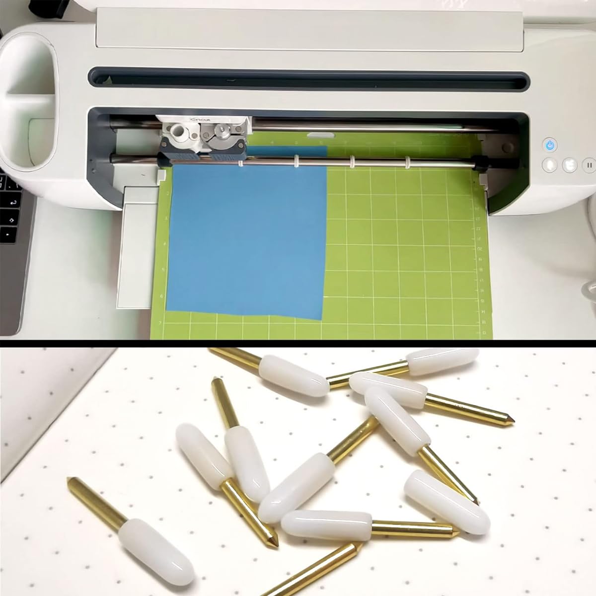 HASTHIP 10Pcs Fine Point Blades Compatible with Explore Air/Air 2/Explore Air 3/Cricut Maker/Maker 3 Cutting Machines, Premium Replacement Cutting Blades Fine Point Cutting Blades