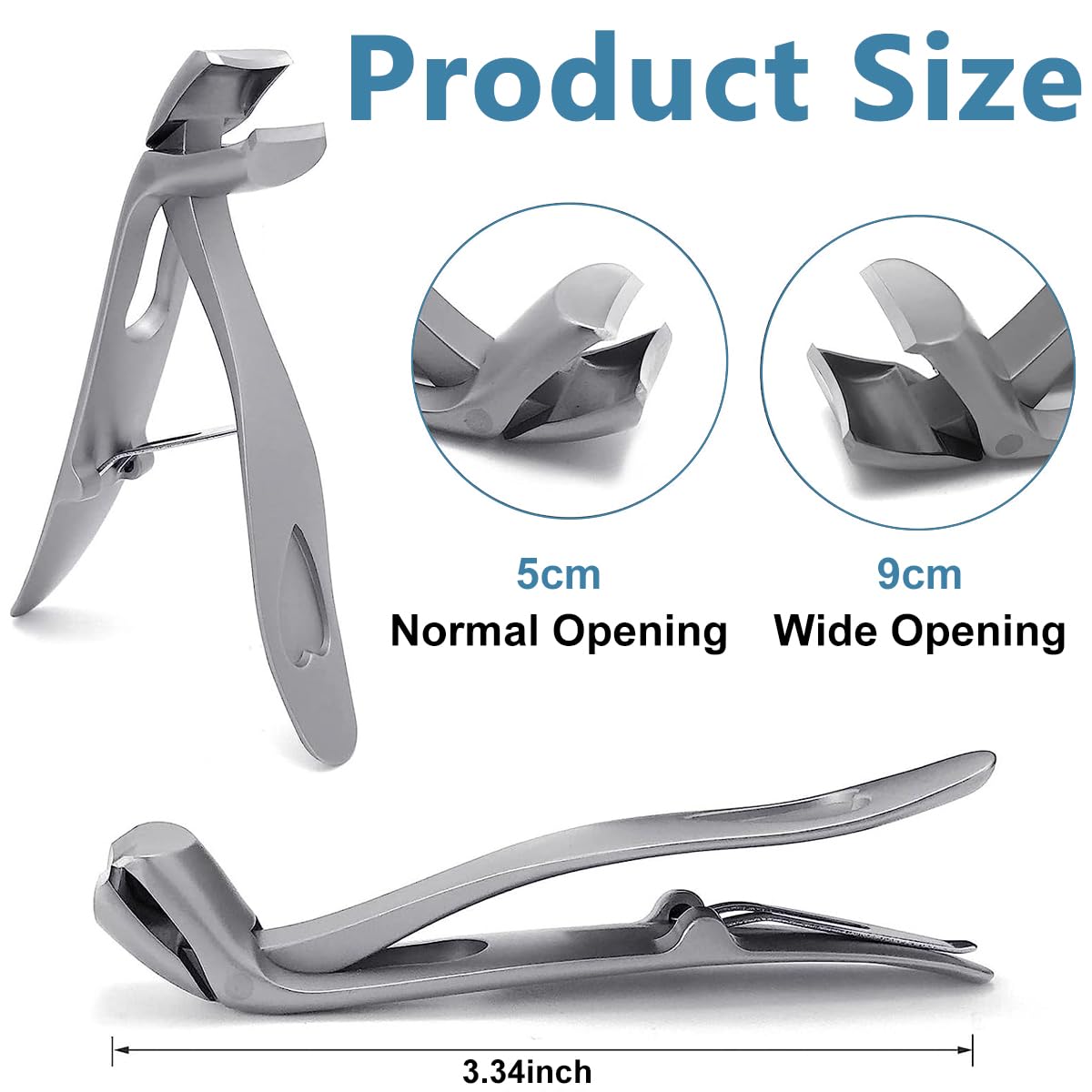 MAYCREATE Nail Cutter for Men Heavy Duty Stainless Steel Nail Clipper with Catcher Anti Splash Nail Clipper Nail Clipper for Men Toe Nail Cutters