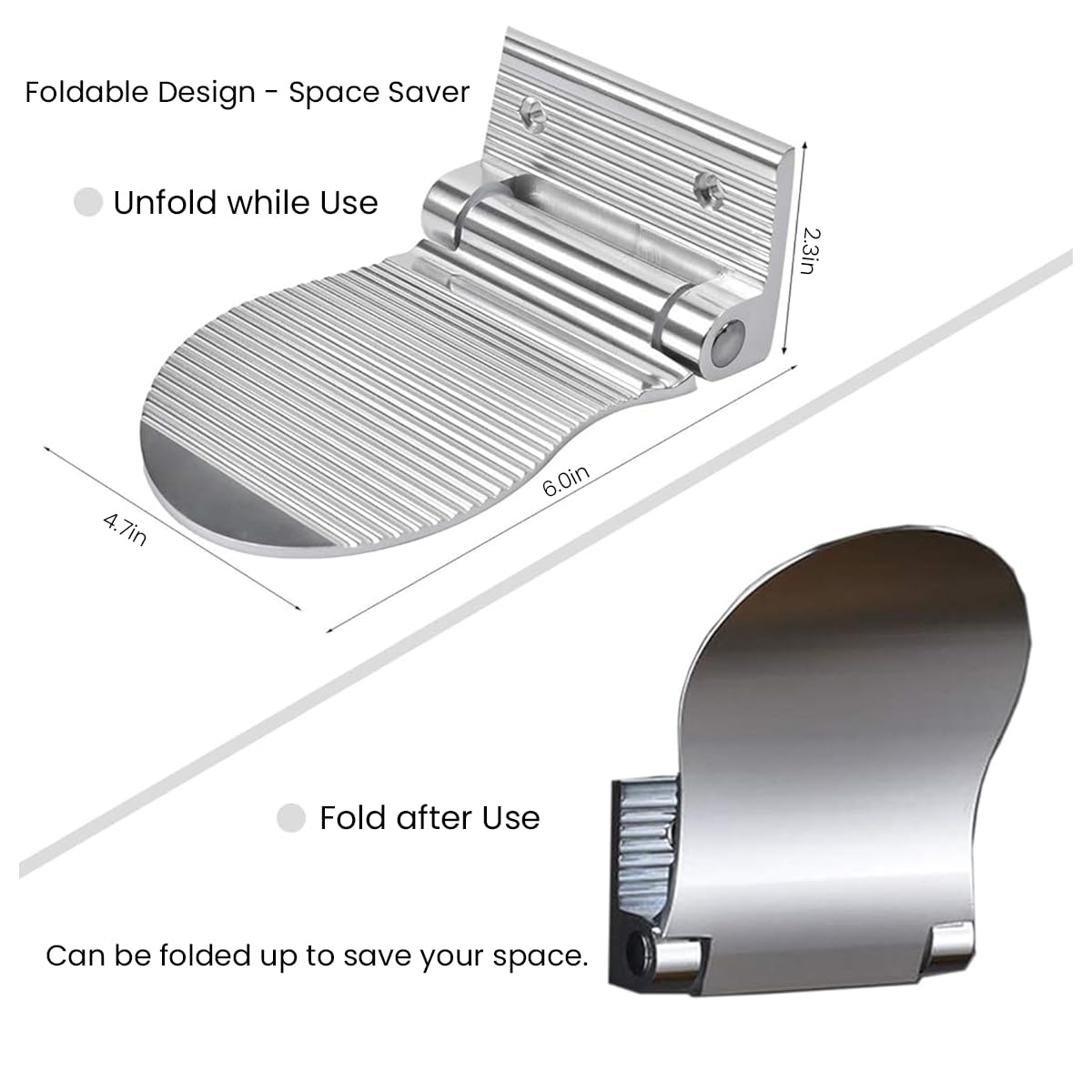 Supvox Shower Foot Rest Aluminum Alloy Bathroom Foot Rest Screw Mounted Folding Foot Pedal Foot Rest Anti-slip Utility Wall Foot Rest Support for Door Entry, Bathroom