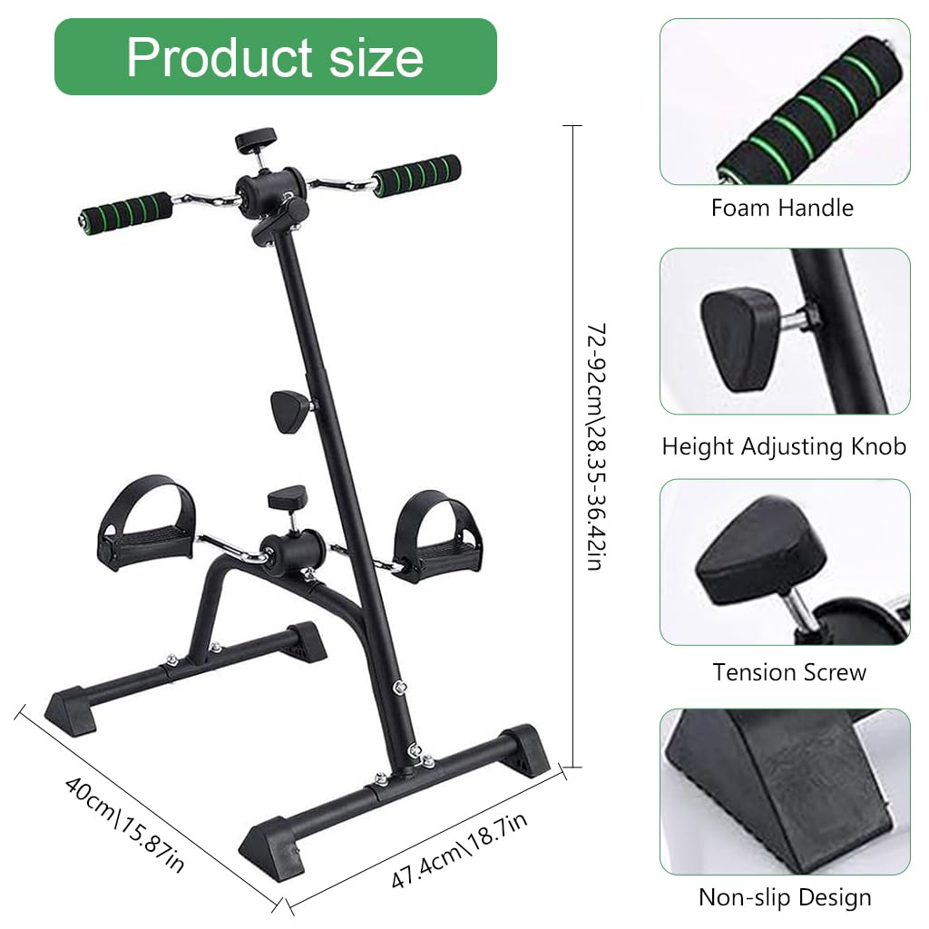 Proberos Pedal Exerciser Bike Hand Arm Leg and Knee Peddler Adjustable Fitness Equipment for Seniors, Elderly Home Pedal Exercise Bike for Total Body, Adjustable Height & Resistance Pedal