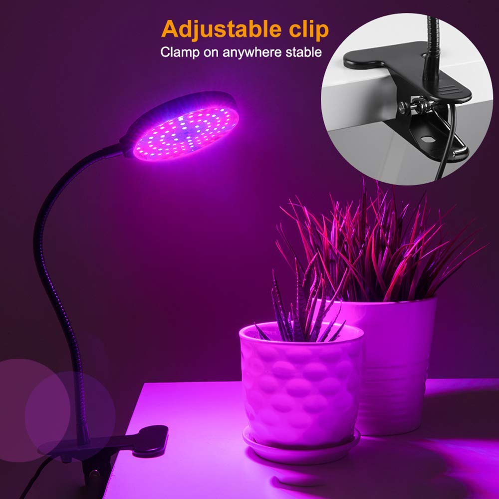 HASTHIP Led Grow Light for Indoor Plant with 5 Gear Adjustable,USB Rechargable Remote Control Plant Grow Lights,Led Grow Light Bulb Can 360° Adjustment for Living Office(1 Head)