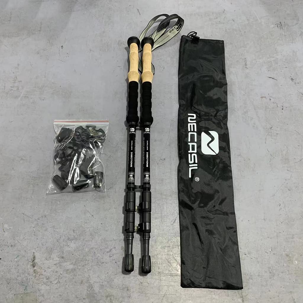 Optifit 53in Trekking Pole for Men Women with Storage Bag, Collapsible Stick and Adjustable Ultralight Travel Trekking Sticks for Hiking Climbing Skiing Travel Essentials(Pack of 2)