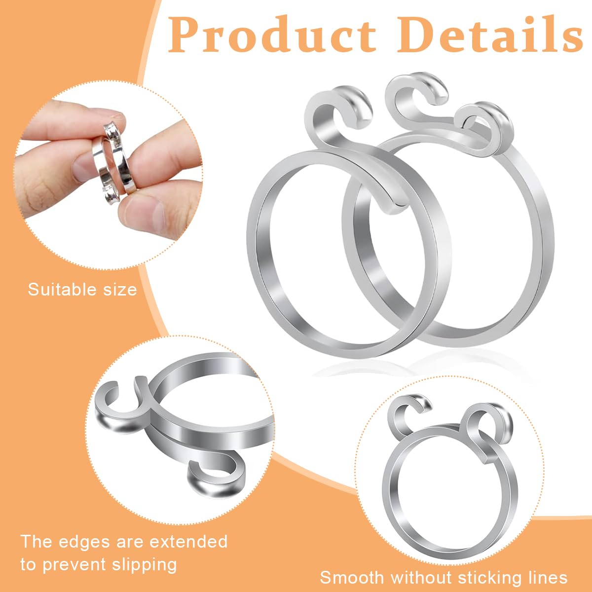 HASTHIP 2PCS Adjustable Crochet Ring for Finger, 2 Styles Adjustable Knitting Crochet Rings Open Crochet Guide Ring Yarn Guide Finger Holder Knitting Thimble for Crocheting Knitting
