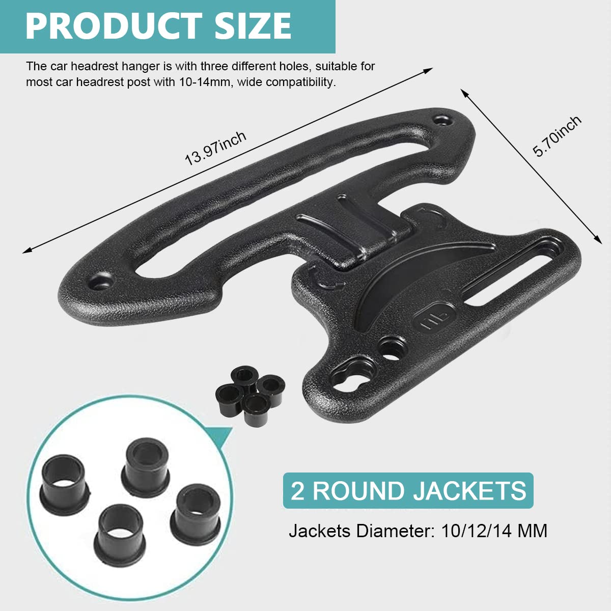 STHIRA Car Back Seat Hook, Car Back Seat Headrest Hanger Holder Storage Hook Organizer, Car Headrest Hanger Hooks Grab Bar Handle Holder for Clothes, Tower, Hangbag, Backpac, Coat, Car Interior Accessories