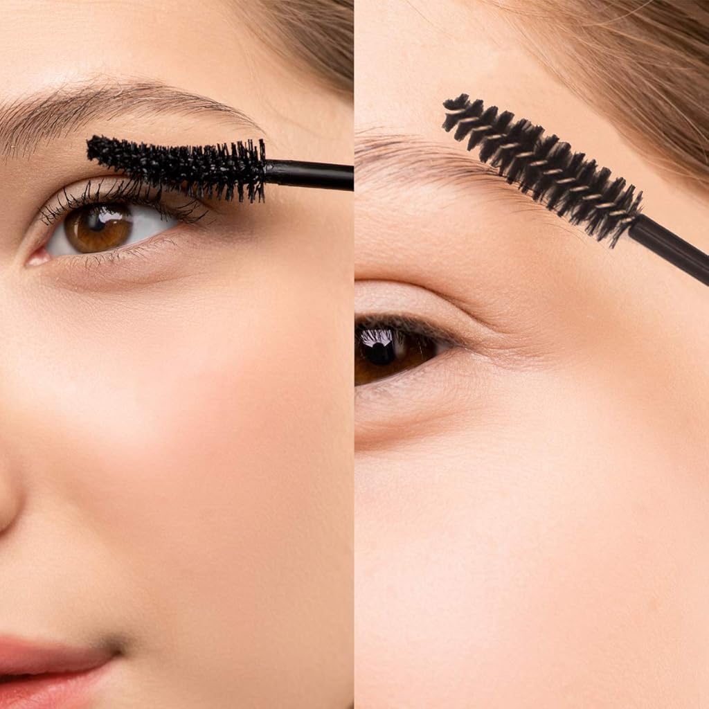 MAYCREATE 50 Pcs Eyelash Brush Mascara Wands Black Eyelash Brushes for Eyelash Extension Eyebrow Applicator Cosmetic Makeup Brush Tool Kits