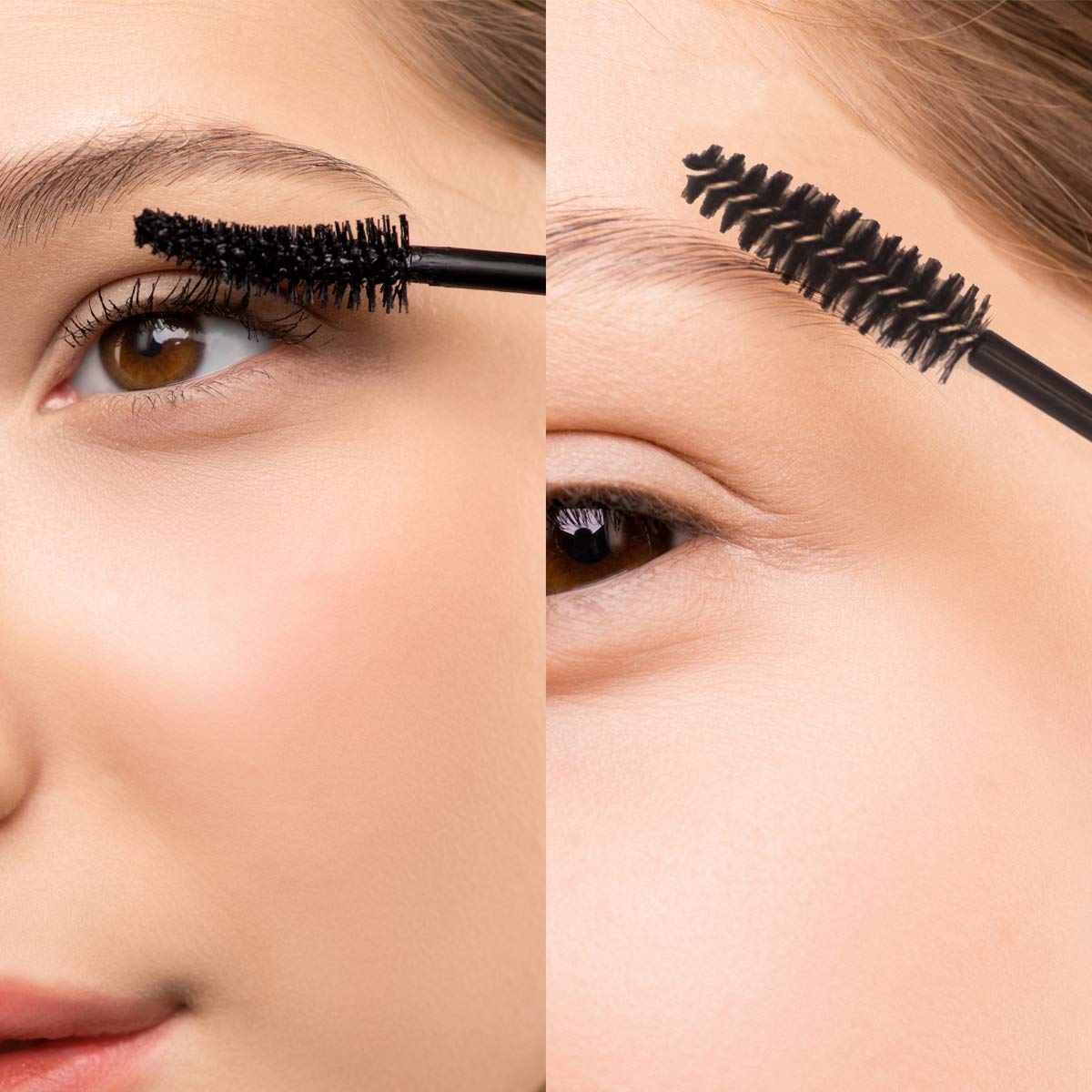 MAYCREATE 50 Pcs Eyelash Brush Mascara Wands Black Eyelash Brushes for Eyelash Extension Eyebrow Applicator Cosmetic Makeup Brush Tool Kits