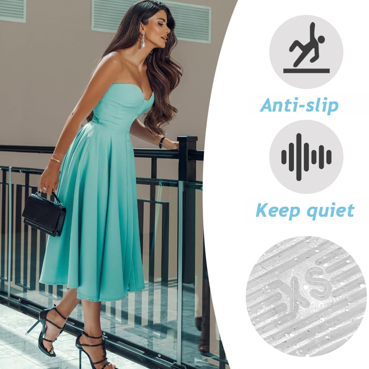 MAYCREATE 8 Pairs High Heel Protectors Protective Heel Caps 2 Designs, 4 Sizes High Heel Protectors Heel Stopper for Walking on Grass and Uneven Floor (XXS, XS, S, M)