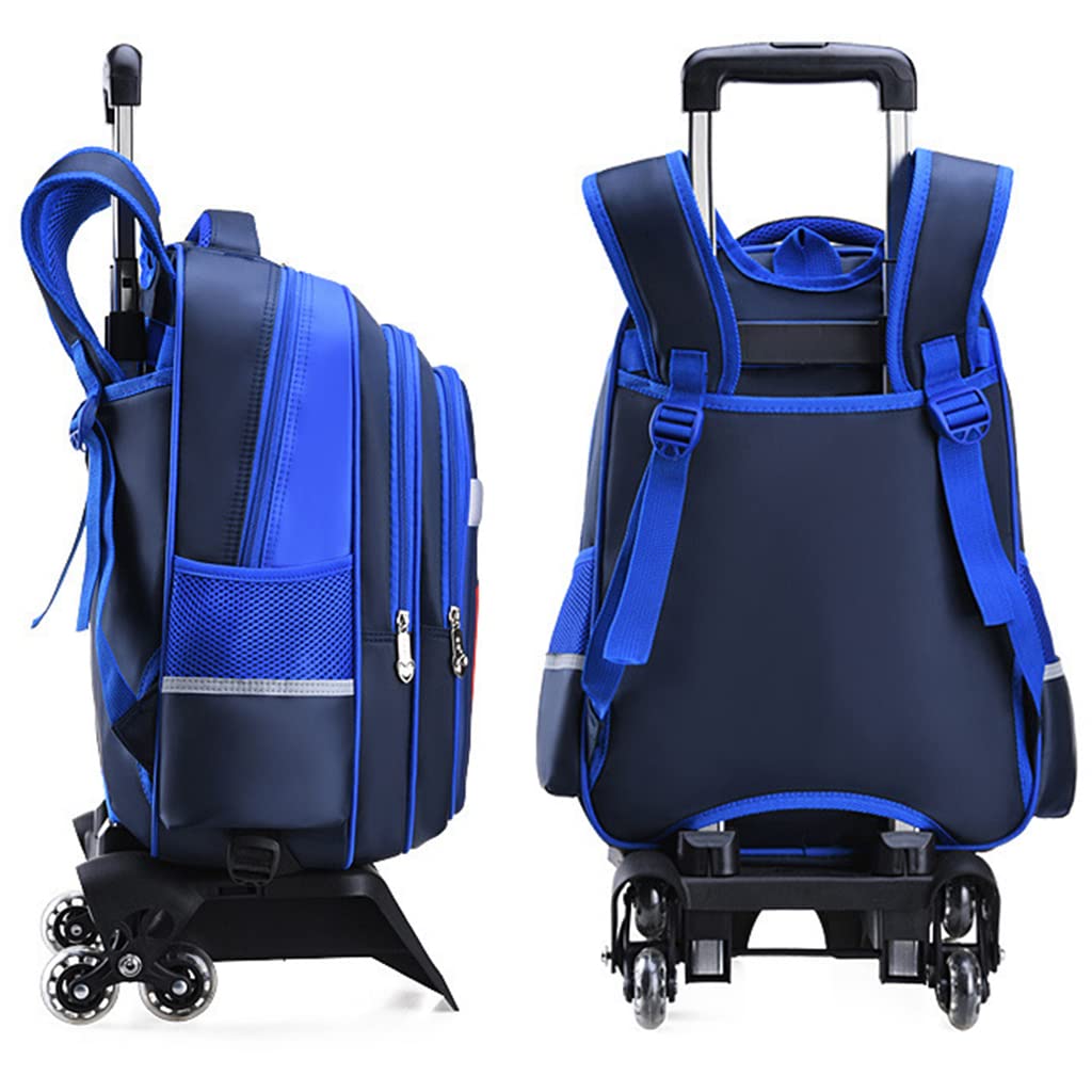PALAY School Backpack for Boys Girls Travel Backpack on Wheel Boys School Backpack with 6 Wheel, Detachable Wheel Stand with Puller New School Bag for Primary Gift School Backpack