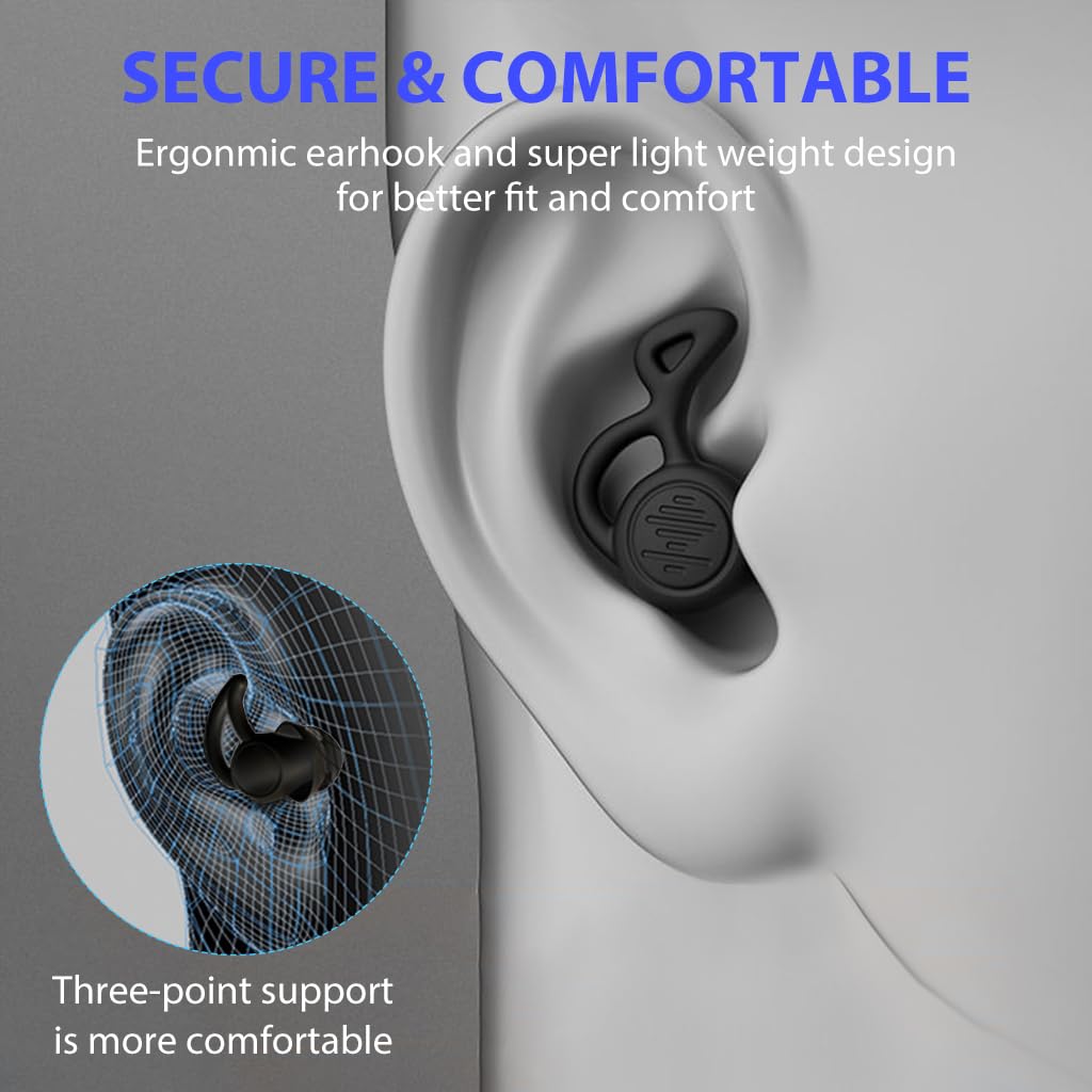 Proberos Swimming Ear Plugs Nose Clip for Adults Waterproof Silicone Ear Plugs for Swimming Soft Spiral Swim Earplugs with Storage Box Swimming Ear Plug Nose Clip for Swimming, Surfing, Snorkeling