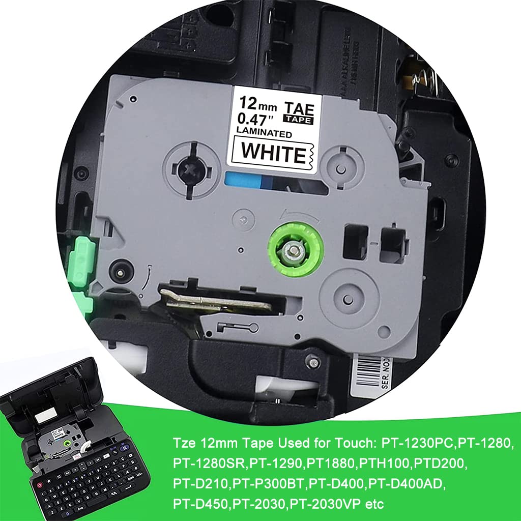 ZORBES 3 Pack Label Maker Tape Replacement for Brother TZe TZ Tape, TZe-231 Touch Label Maker, 12mm 0.47'' Laminated White Touch Label Tape for Brother Label Maker PT-D210 PT-H110 PT-D600 PT-D400