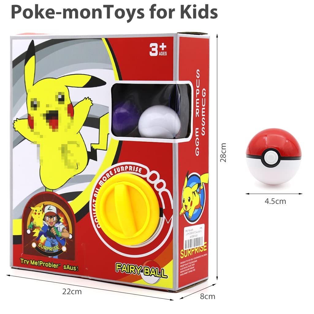 PATPAT Poke-monToys for Kids Poke-mon Capsule Toy Vending Machine with Poke-mon Balls Poke-mon Action Figrues for Boys and Girls, Claw Machine for Kids Birthday Playset for Toddlers Kids Party Game