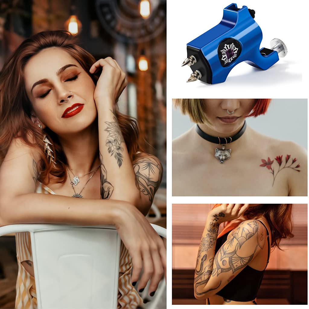 MAYCREATE Rotary Tattoo Machine for Tattoo Artists Liner Shader Tattoo Motor Supply (Blue)