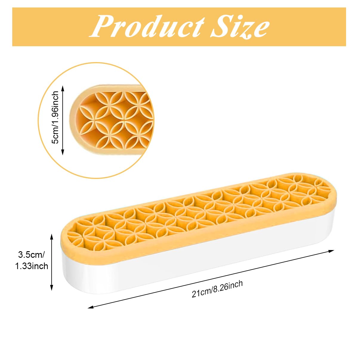MAYCREATE Silicone Makeup Brush Holder Multi Slots Makeup Brush Organizer Desktop Makeup Brushes Storage Stand Space Saving Make Up Brush Drying Holder - Yellow