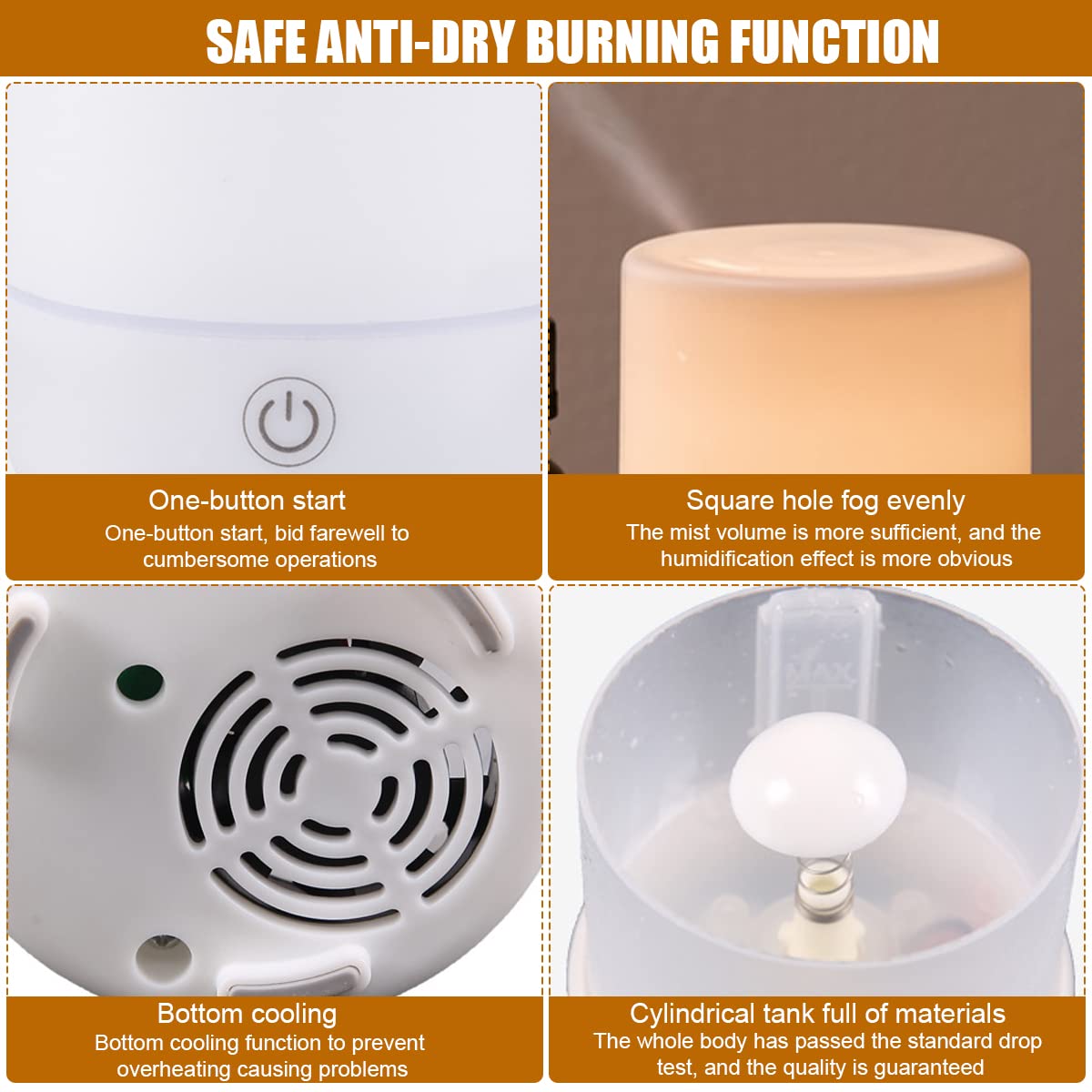 Verilux Air Humidifier for Bedroom 150ML 7 LED Light Essential Oil Permitted Humidifier for Room Moisture 26dB Ultrasonic Cool Mist Car Desktop Humidifier Office Auto Shut-Off