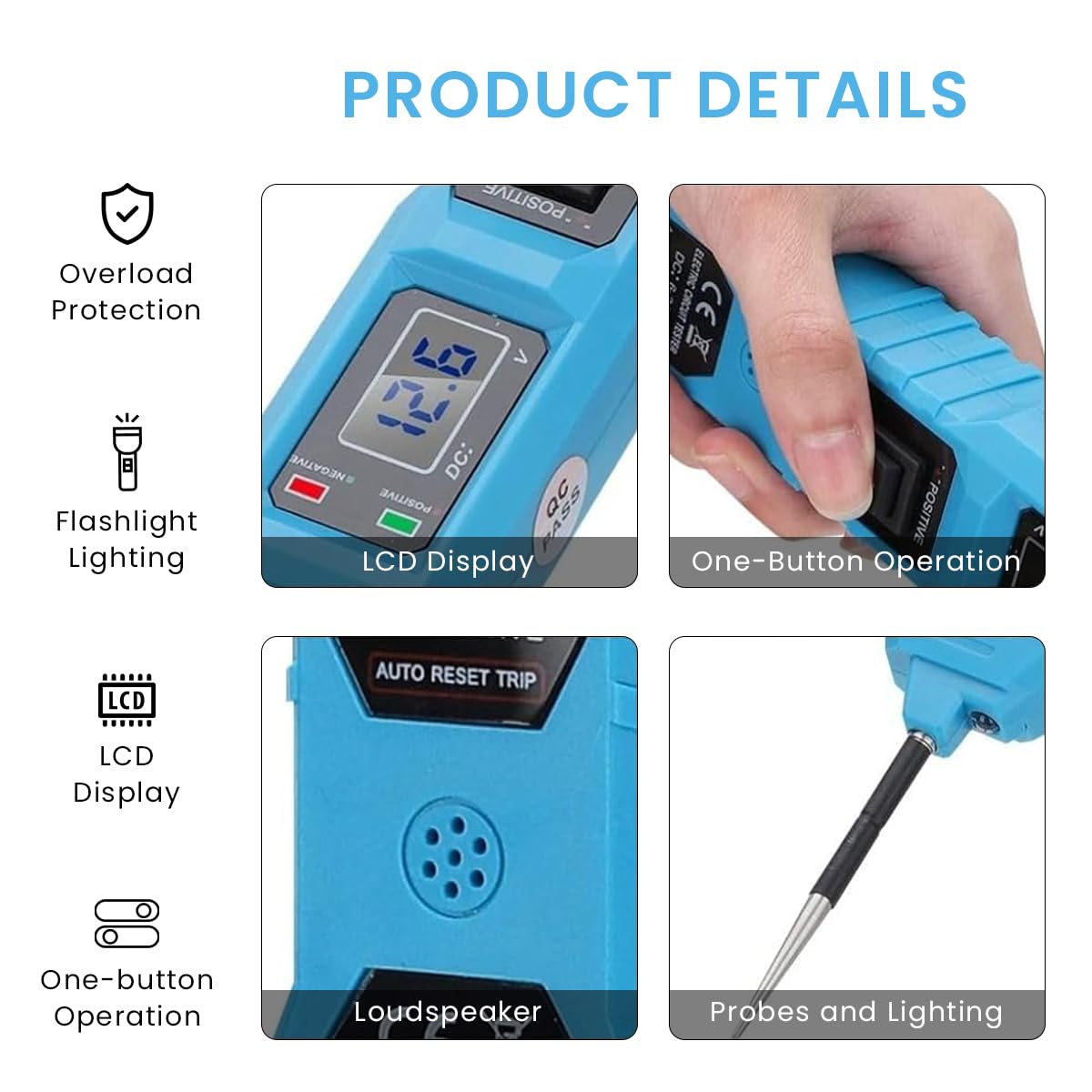 Serplex Multifunctional Car Circuit Tester with LED, 3.5-36V AC/DC Car Power Tester with Buzzer, Electrical Tester Digital Display Short Circuit Finder for Continuity Testing, Trailer Lights Testing