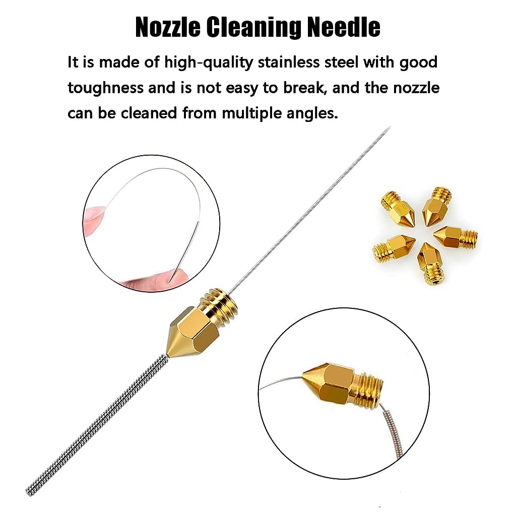 Serplex 25Pcs 0.4mm MK8 Nozzles 3D Printer Extruder Nozzles 3D Printer Brass Hotend Nozzles with Box for Creality Ender 3/Ender 3 Pro/Ender 3 Max/Ender 5 Pro/Ender 3 S1/Ender 3 Neo/CR 10 Series