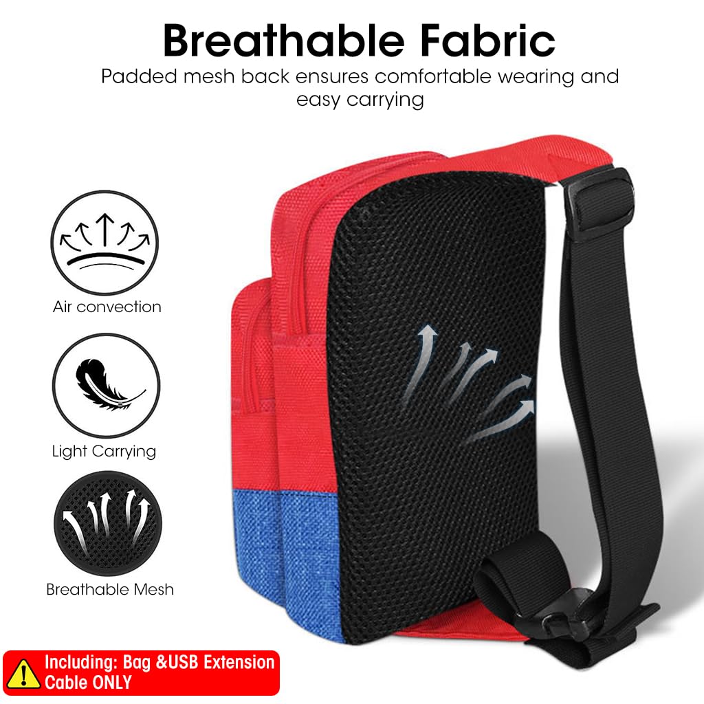 ZORBES Travel Bag for Switch/Lite/OLED/Steam Deck, Cute Mario Bag Carrying Bag for Swith Game Console, Waterproof Double Layer Crossbody Shoulder Storage Backpack for Switch Console, Game Controllers, Cables