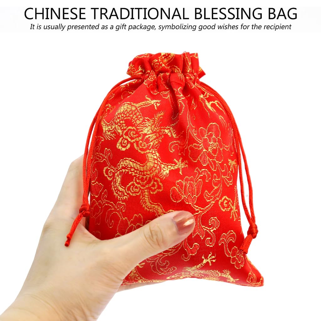 HASTHIP 20pcs Drawstring Bag Pouches, Gift Bags Red Drawstring Bag, Small Party Favor Gift Bags Red Drawstring Burlap Bags for Christmas, Wedding Favors, DIY Craft Bags
