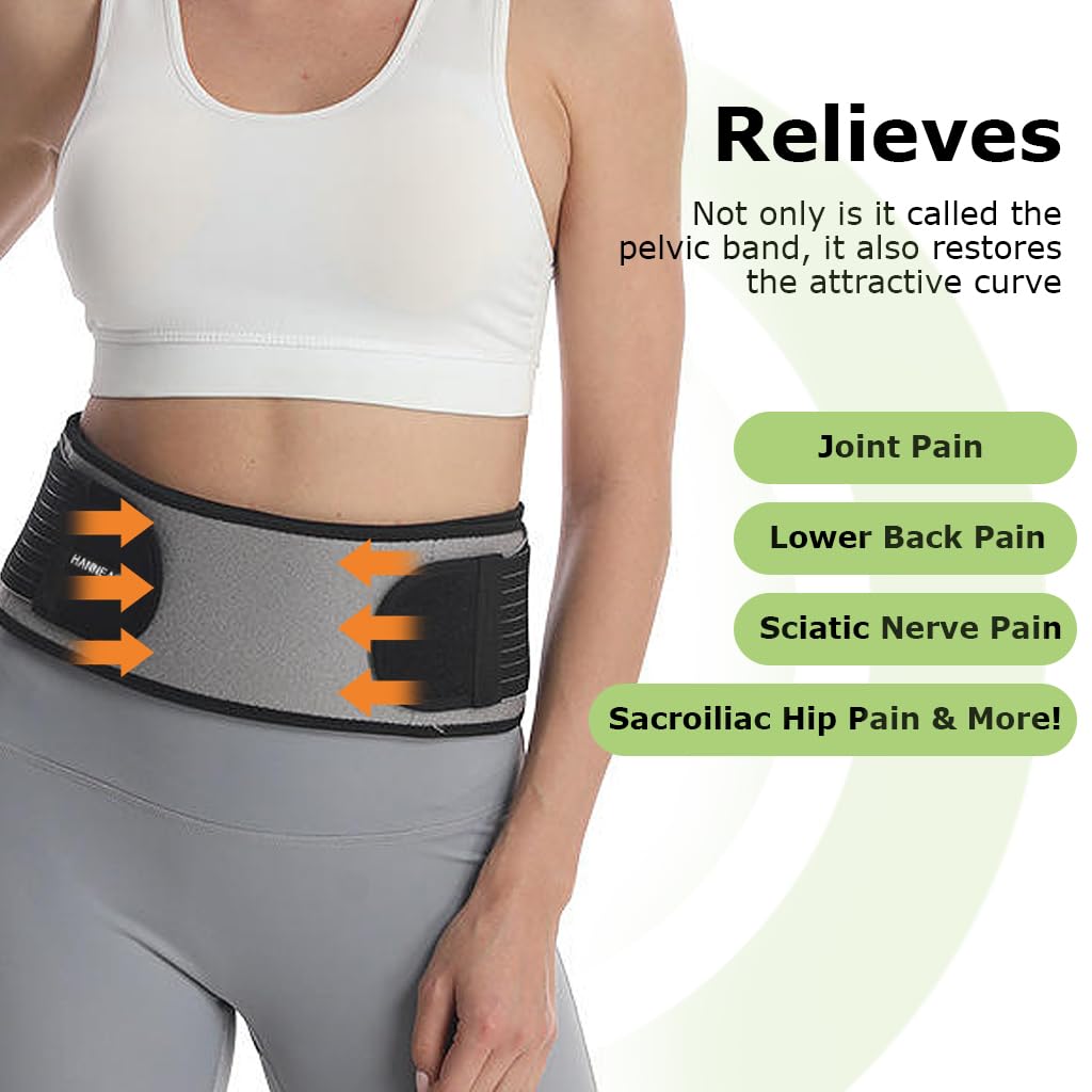 HANNEA Sciatica Pain Relief Belt for Women and Men, Hip Belt for Back Pain - Support and Alleviate Si Joint, Pelvic Support Strap, Breathable Waist Lumbar Lower Back Brace for Sciatica