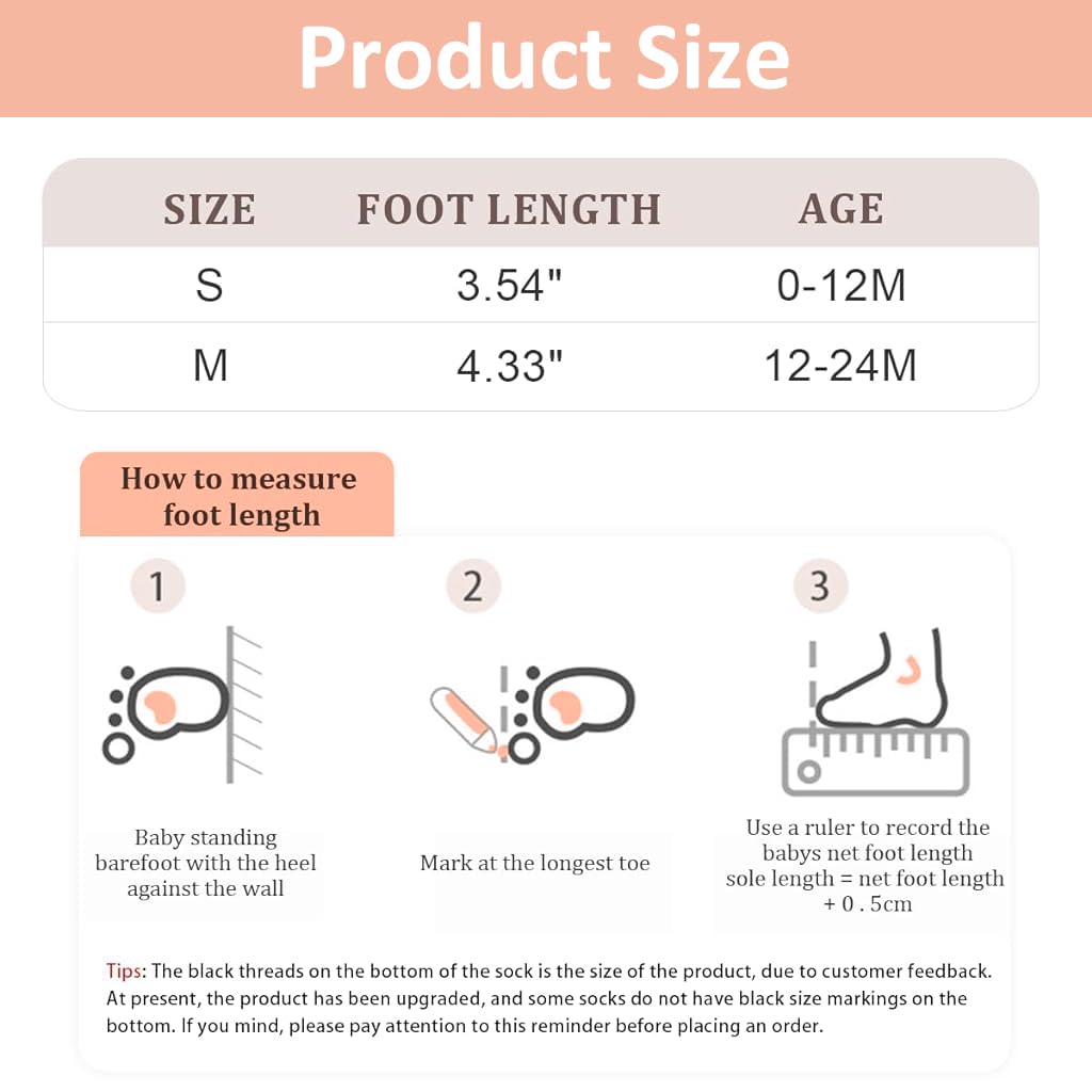 SNOWIE SOFT 6 Pairs Baby Socks Set 0 to 6 Months, Summer Breathable Antislip Socks for New Born Baby Toddlers Floor Socks Cotton Socks Non Slip Grip Ankle Socks Infants Girls Boys 0-18 Month(S Size)