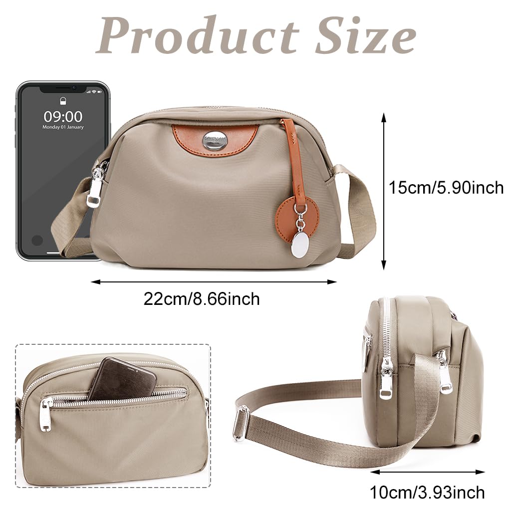 PALAY Fashion Women Crossbody Bag Casual Nylon Daily Bag Shoulder Bag Double Layer Waterproof Shoulder Bag Fashion Women Messenger Bag Versatile Crossbody Bag for Daily, Commuting, Travel