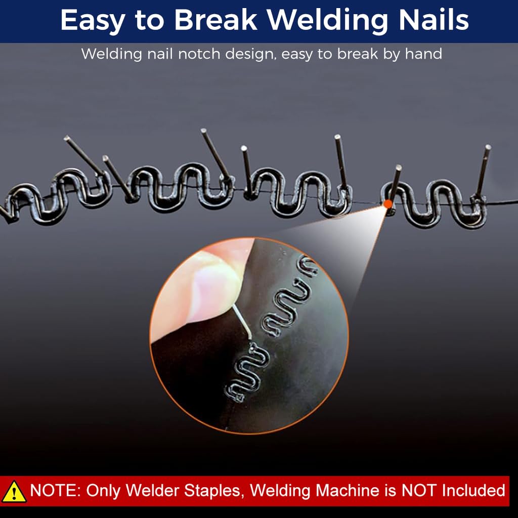 Serplex 600Pcs Plastic Hot Stapling Welder Staples, Plastic Welding Staples, 6 Types Hot Staples for Repair All Car Bumpers, Plastic Cracks or Breaks, Plastic Parts