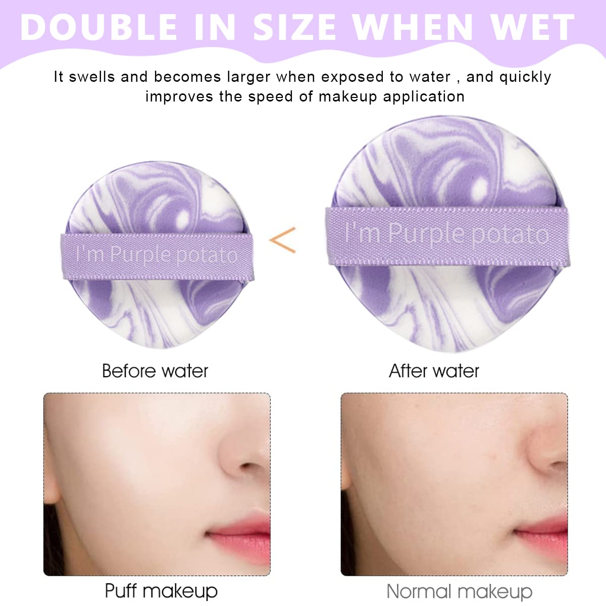 MAYCREATE Triangle Powder Puff 7Pcs Set, Makeup Sponges Puff Latex-free Mini Air Cushion Pads for Liquid Foundation, Cream, Powder, Concealer - Wet & Dry Dual Use