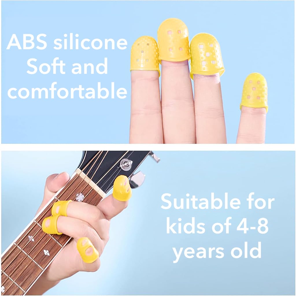 PATPAT 10Pcs Guitar Finger Silicone Cover for Kids Small Size Silicone Fingertip ProtectorsGuitar Finger Protection for Beginner Pressing String Finger Cover 18mm