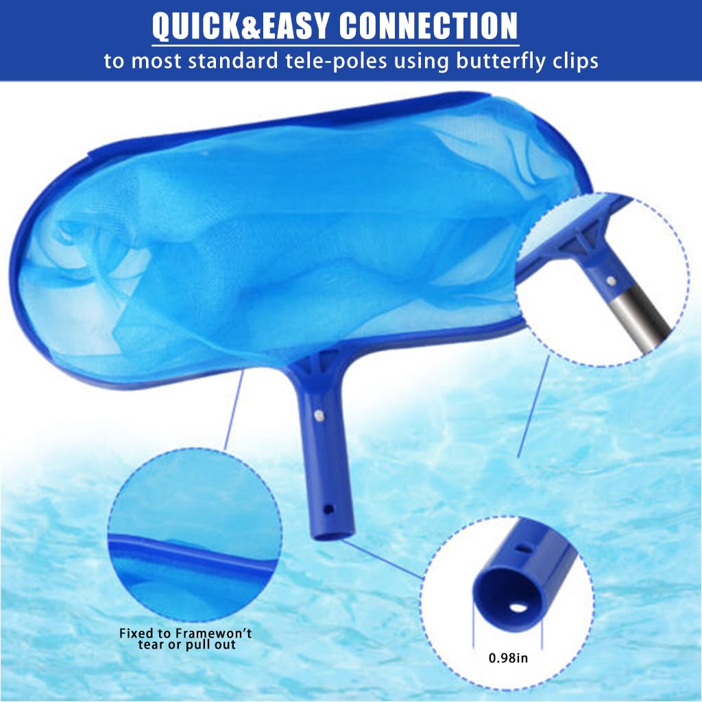 HASTHIP Swimming Pool Cleaning Net Long Handle Cleaning Net 44cm-105cm Retractable Cleaning Net for HomeHeavy Duty Deep Leaf Skimmer