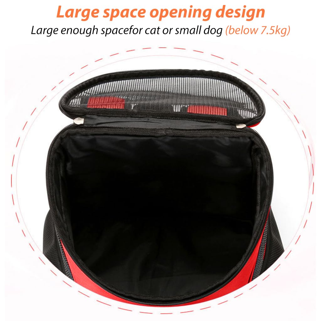 Qpets Cat Bag Cat Carrier Backpack Travel Cat Bag Carrier Backpack Breathable Nylon Mesh Cover Pet Carrier Backpack for Small Middle Cat, Puppy Kittens Within 15kg