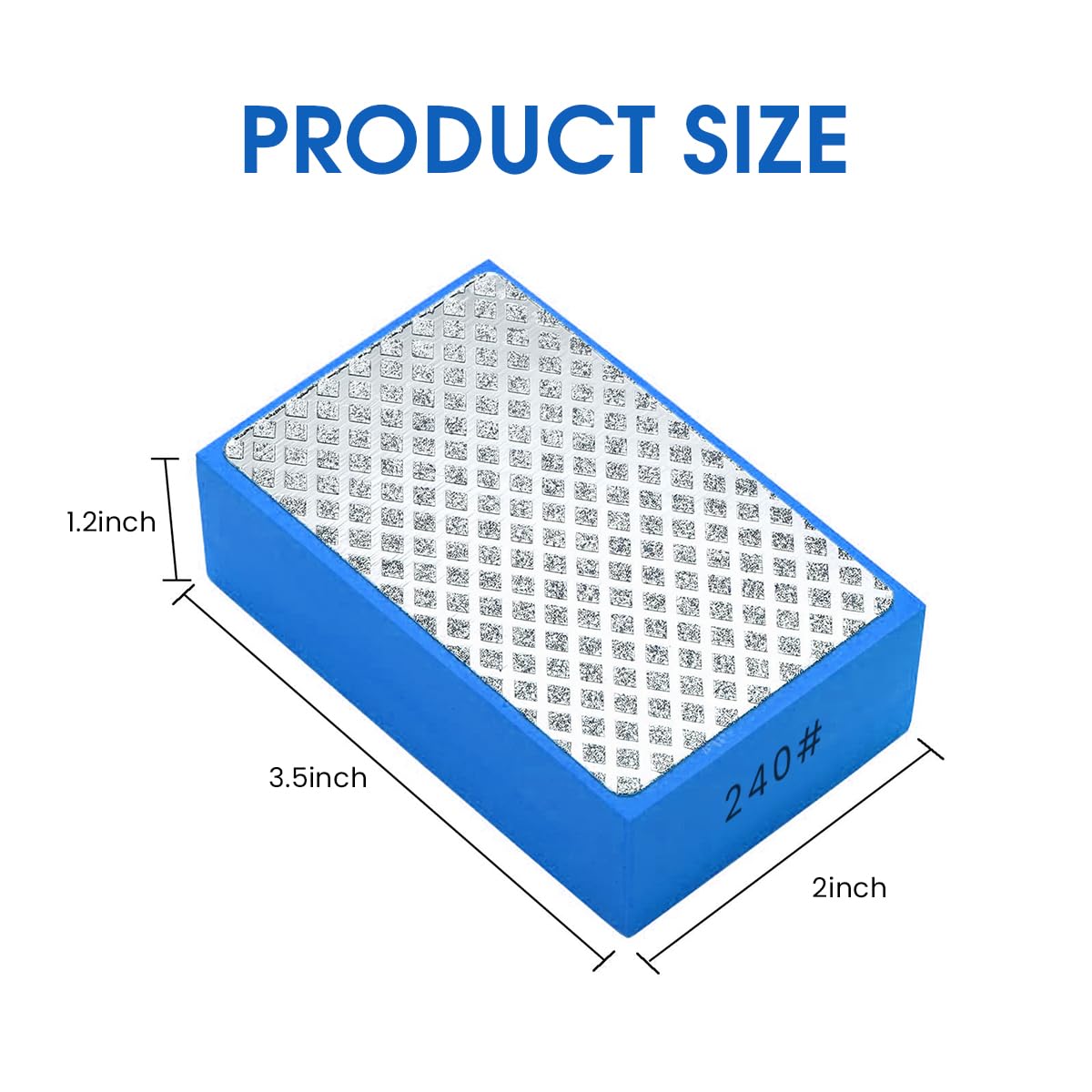 Serplex Diamond Hand Polishing Pads, 240 Grit Diamond Sanding Pads Diamond Polishing Pads for Hand Sanding Tile Concrete Glass Ceramics Marble Granite, Wet or Dry Sanding Block, 90 x 55 x 30 mm
