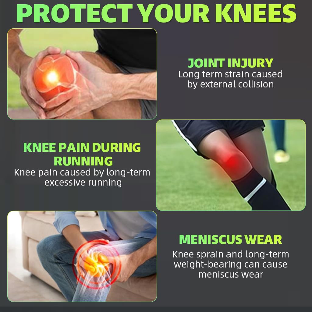 Proberos Patella Support Ring Anti-Slip Silicone Patellar Ring Knee Band, Knee Support Bandage, Knee Fashion Glow in The Dark Silicone Patellar Ring for Sports, Running, Basketball