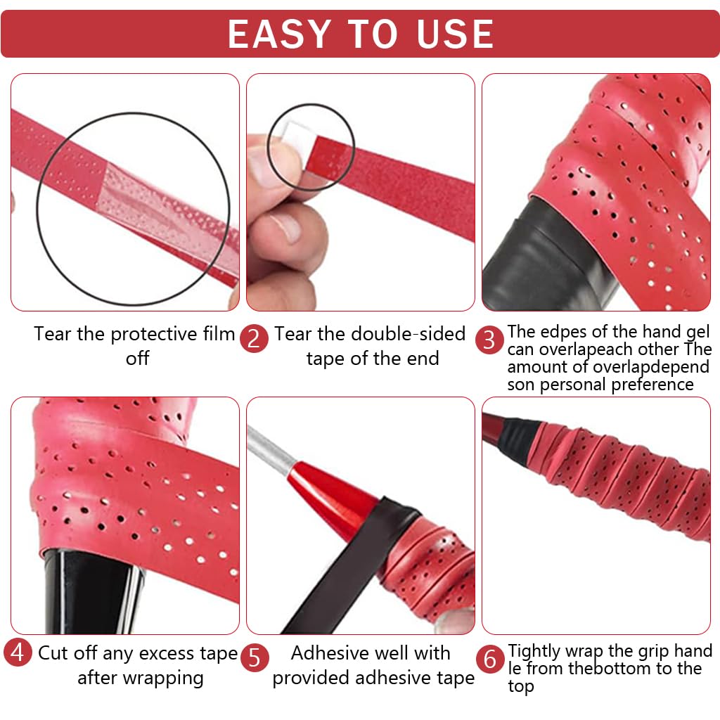 Proberos 5 Rolls Badminton Racket Grip, Sweat Absorption Badminton Racquet Replacement Cushion Grip, Color Anti Slip Overgrips for Racket Sports Pickleball Racket Tennis Racket Fishing Rod