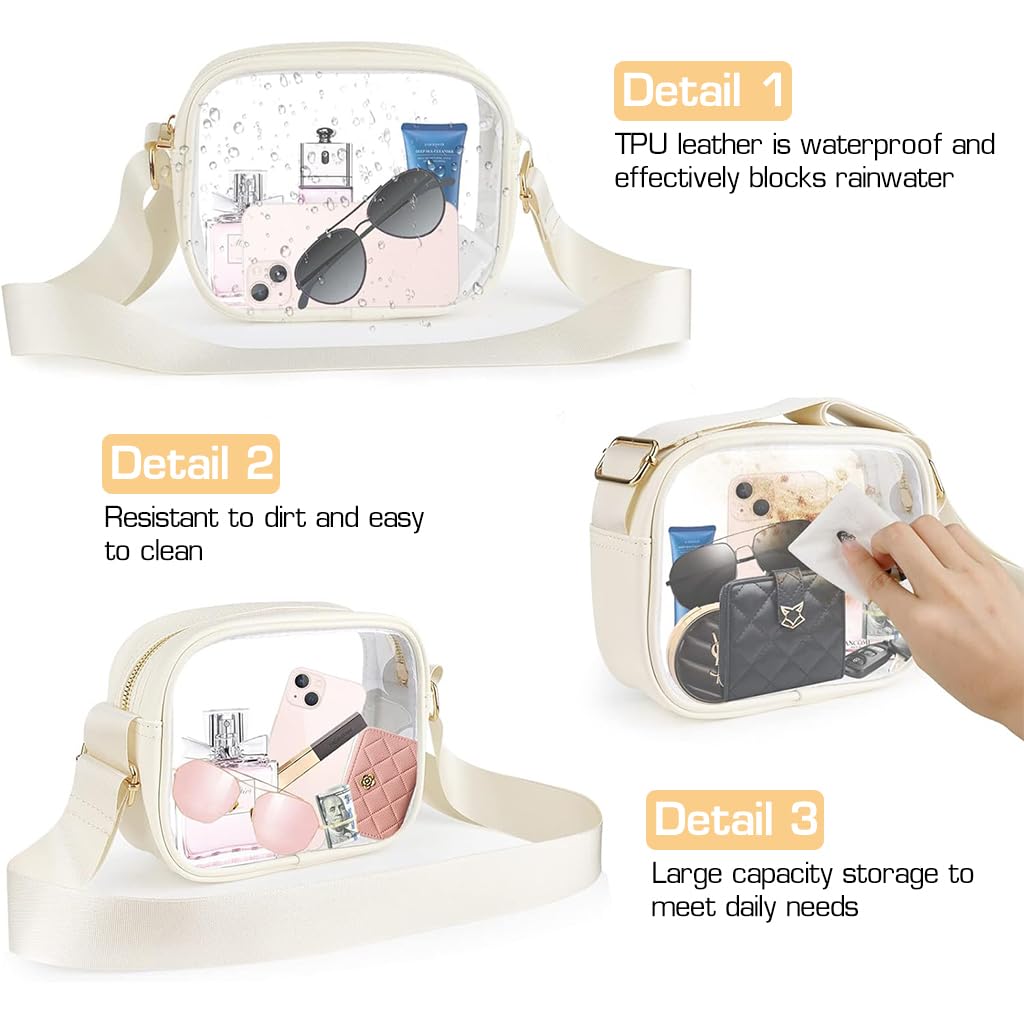 PALAY Sling Bag For Women Messenger Bag PVC Sling Bag with Adjustable Shoulder Strap Transparent Purse Clear Crossbody Bag for Women Men, Waterproof