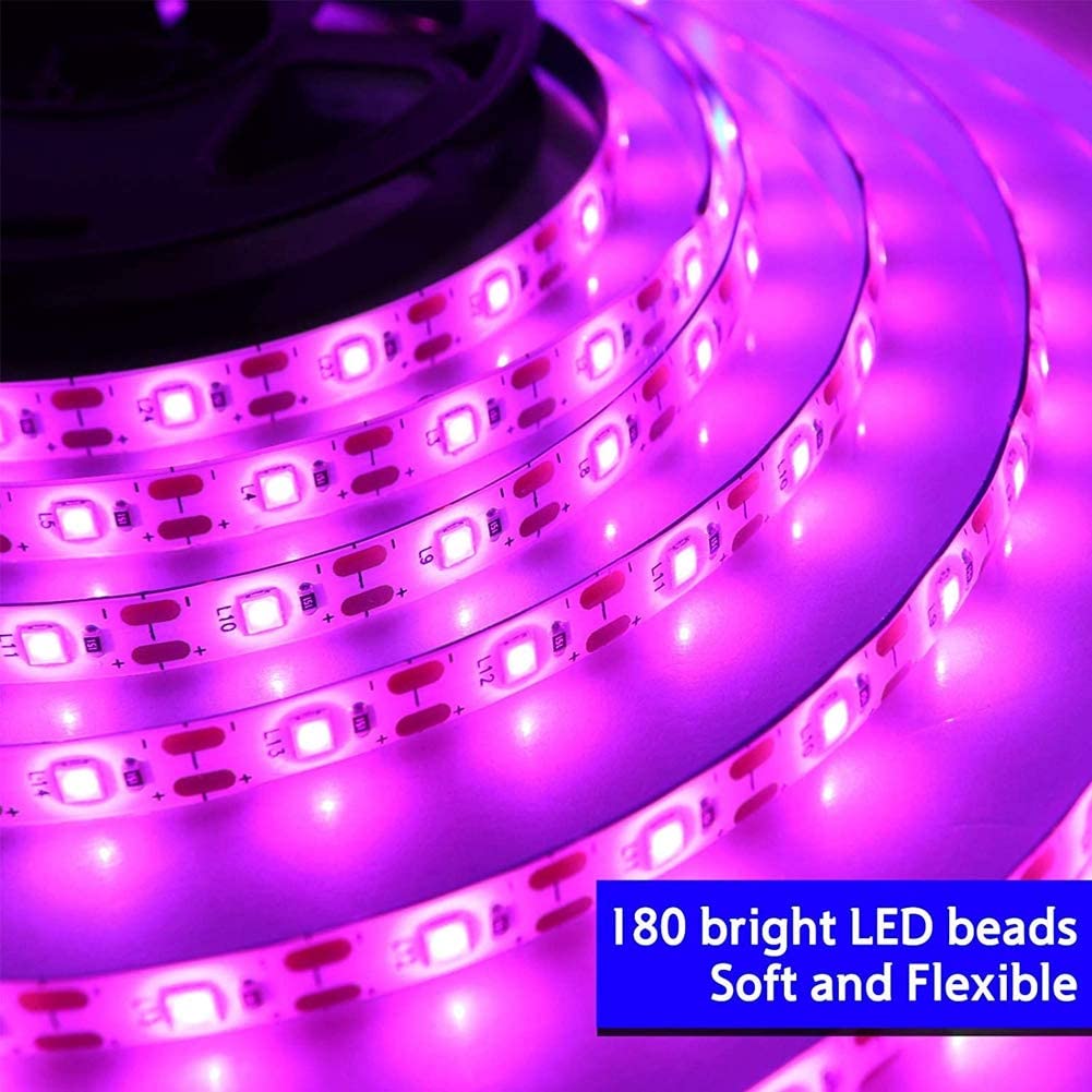 ELEPHANTBOAT 3Meters USB Charging LED Grow Light IP65 Waterproof Full Spectrum Light Strip Plant Light Grow Lights for Indoor Plants, Greenhouses, Aquariums, Hydroponic Plants