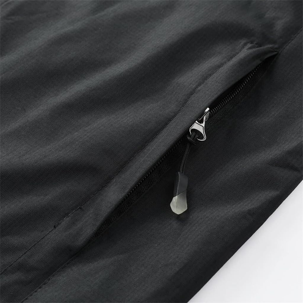 Proberos Outdoor Jacket for Men Lightweight Polyester Jacket Windproof Coat Leisure Sport Hooded Jacket Rainproof Outdoor Jacket for Hiking, Camping (Size: L)