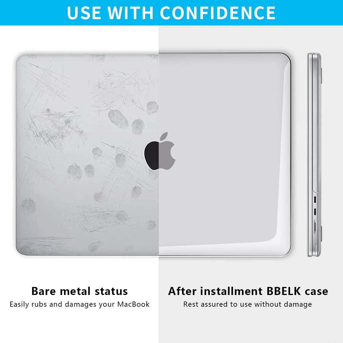 HASTHIP Laptop Cover 13.6 Inch For Macbook Air M2 Case Cover Laptop Case Compatible With 2022 Release Macbook Air M2 A2681 Macbook Air Case Waterproof Laptop Protector Hard Case And Back Cover, White