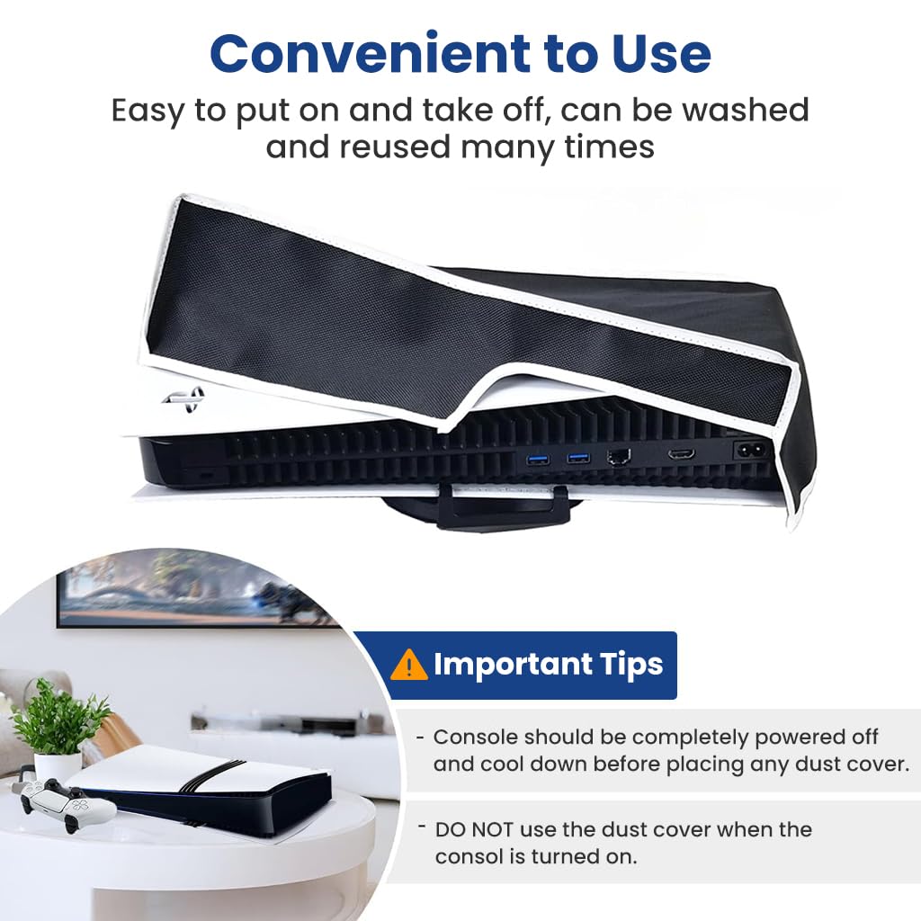 ZORBES Dust Cover for Sony PS5 Pro 2024, Washable Oxford Cloth Dust Cover Horizontal Dust Cover Sleeve for PS5 Pro Game Console Accessories