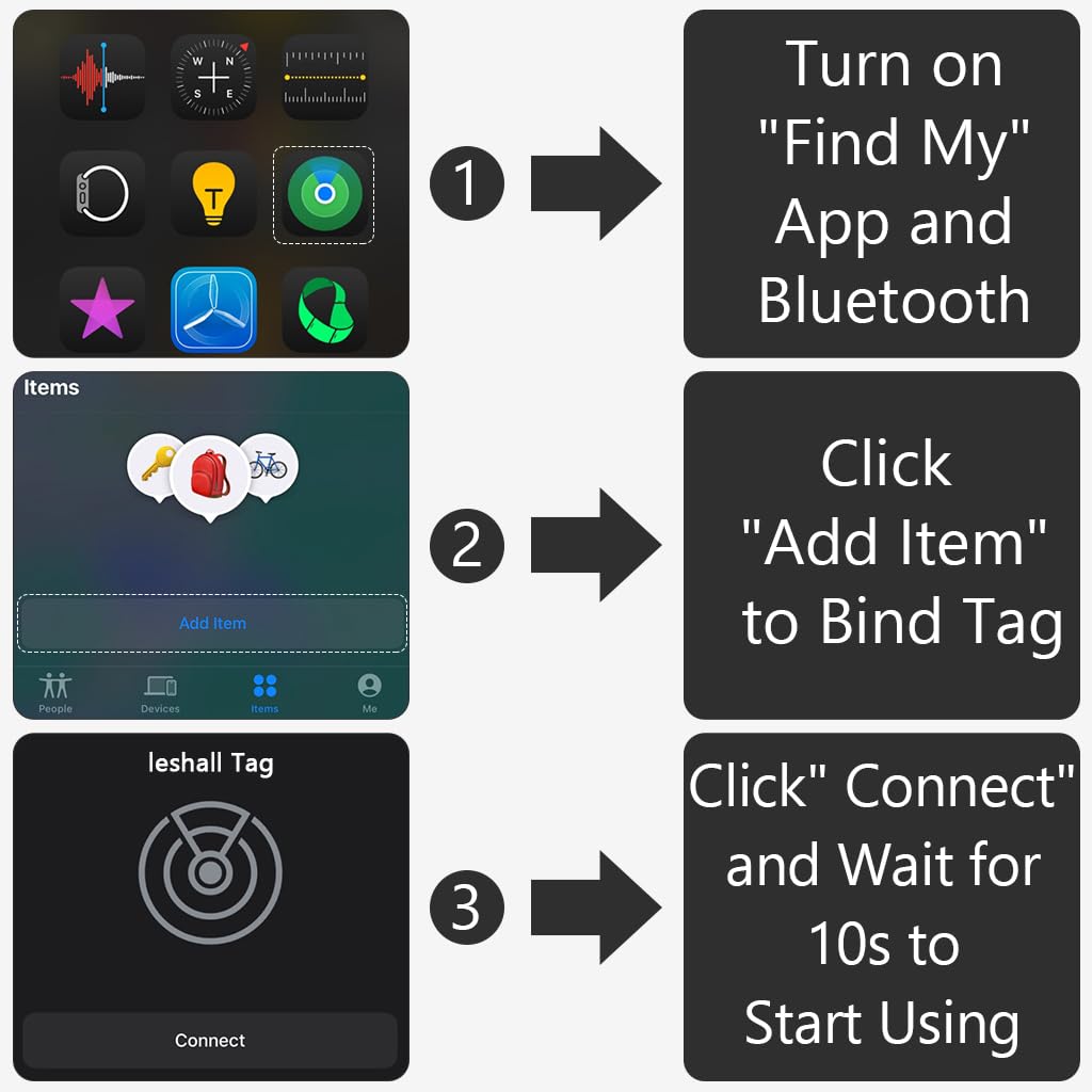 Verilux Anti-lost Tag Compatible with Find My App Key Finder with Sound Alarm Item Locator Tracker Bluetooth Key Finder AirTag Alternatives Battery Operated, Only for iOS Find My App