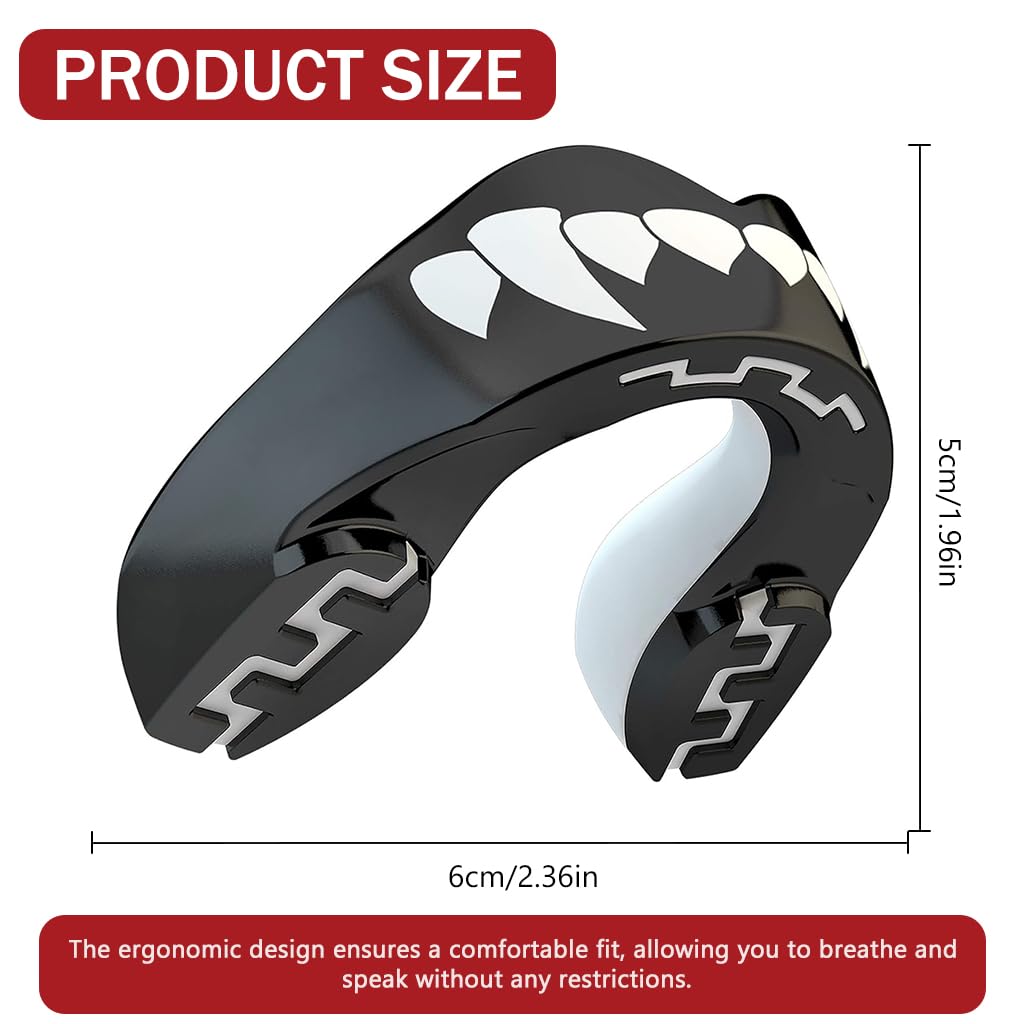 Proberos Mouthguard Slim Fit (Adults 12+ Years, Black Fangz)