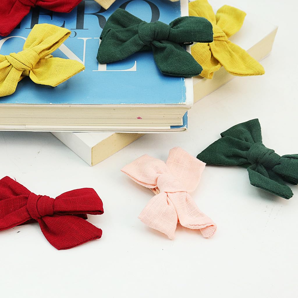 PALAY 10pcs Bow Hair Clips for Girls Kids, Alligator Clip Hair Bows, Cute Hair Barrettes Hair Accessories for Girls Toddlers Kids and Teens (5 Colors Combo Set)