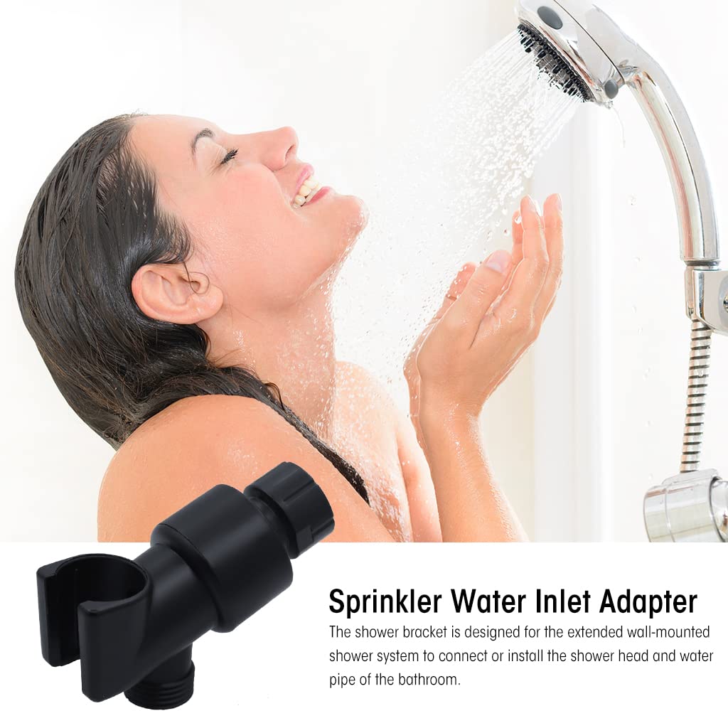 HASTHIP Hand Shower Holder for Bathroom Shower System 360° Rotatable Wall Mount Shower Bracket System Adapter Connector, Black