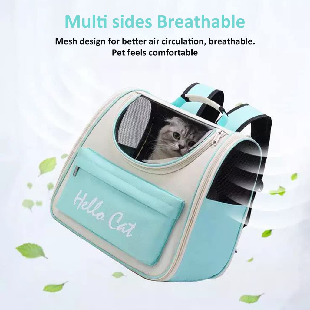 Qpets Cat Carrier Backpack Cat Carrier Small Pet Travel Carrier Lightweight Carrier for Dog Cat Carrier Backpack with Handle Carrier for Small Medium Cat Dog Within 15kg
