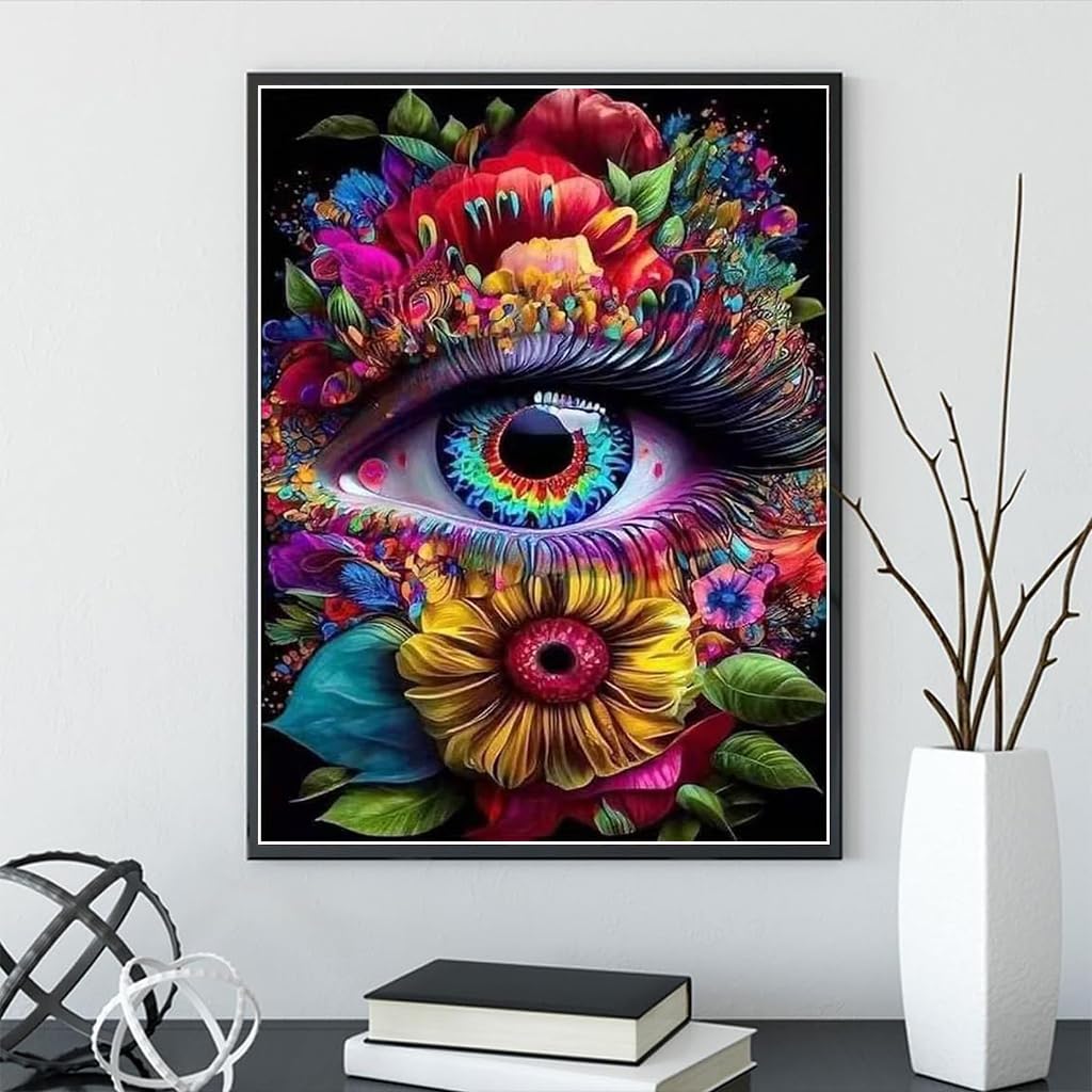 HASTHIP Diamond Painting Kit - 12x16inch Eye Diamond Painting Kits, 5D Diamond Painting Kit for Adults & Kids, Very Suitable for Home Leisure and Wall Decoration, Gift for Kids and Adults